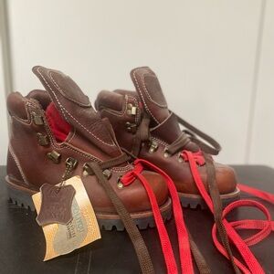 Vibram Brown Ankle Boots with Red Laces